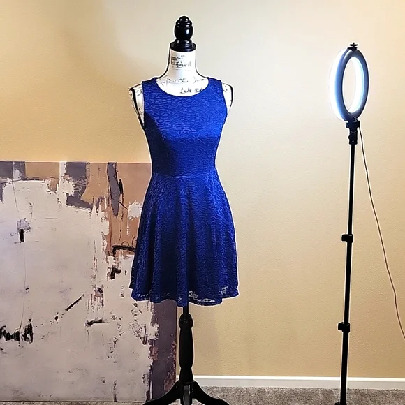 chinese dress ladies Vintage 2000s City Triangles Blue Sparkly Midi Dress